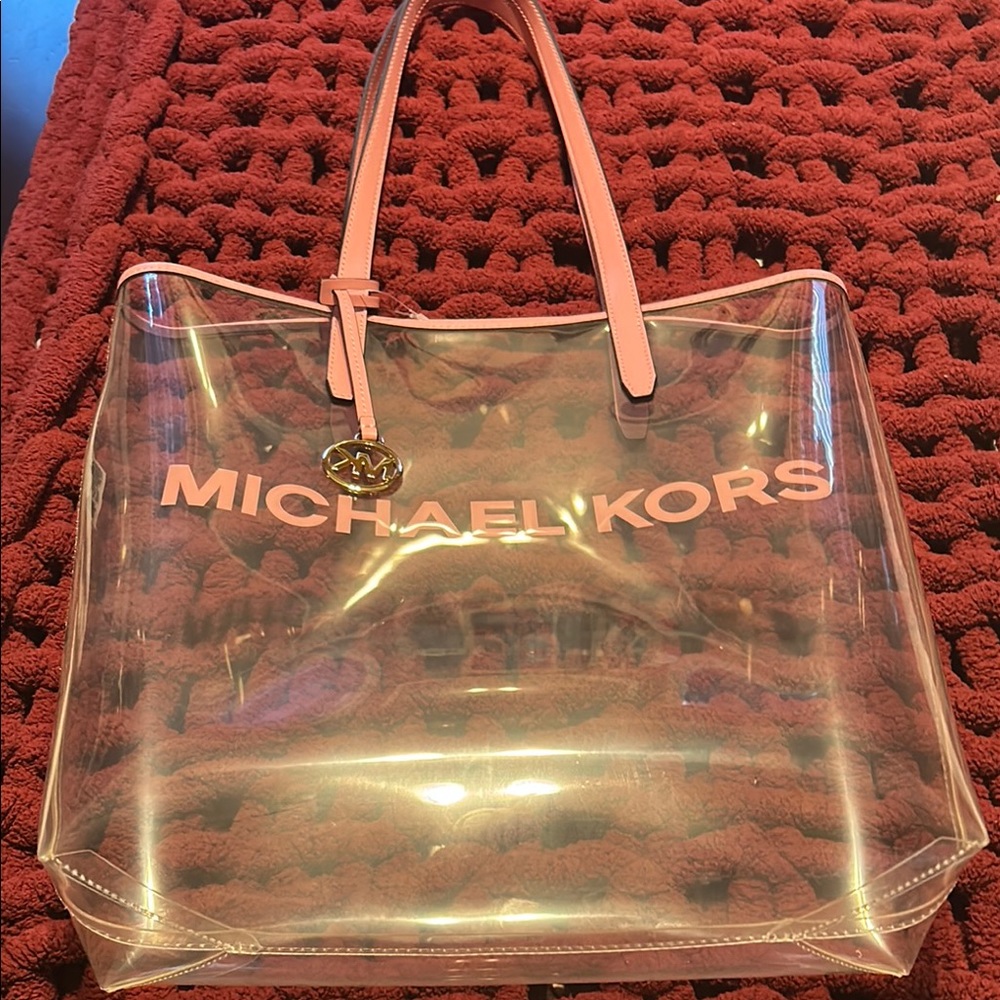 Michael Kors Pink Tote with Transparent Design